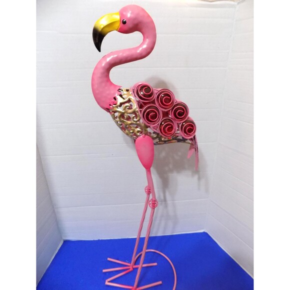 NEW Flamingo Metal Ornate Statue Figurine Sculpture Home Decor Florida Souvenir - Picture 3 of 6